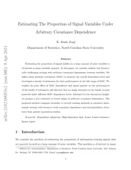 Estimating The Proportion of Signal Variables Under Arbitrary Covariance
  Dependence