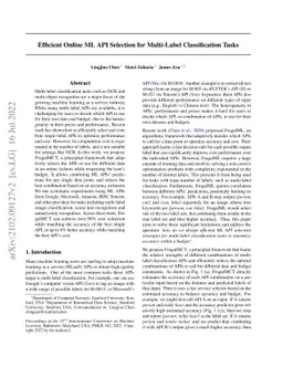 Efficient Online ML API Selection for Multi-Label Classification Tasks