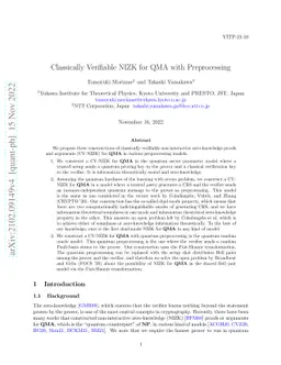 Classically Verifiable NIZK for QMA with Preprocessing
