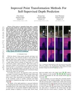 Improved Point Transformation Methods For Self-Supervised Depth
  Prediction