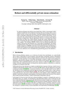 Robust and Differentially Private Mean Estimation