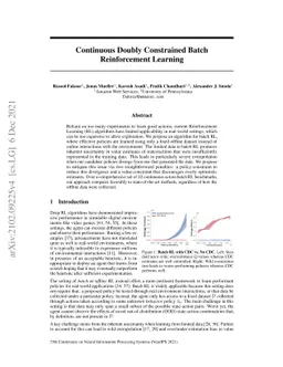 Continuous Doubly Constrained Batch Reinforcement Learning