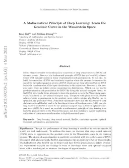 A Mathematical Principle of Deep Learning: Learn the Geodesic Curve in
  the Wasserstein Space