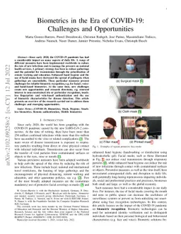 Biometrics in the Era of COVID-19: Challenges and Opportunities