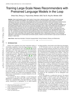 Training Large-Scale News Recommenders with Pretrained Language Models
  in the Loop