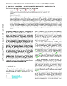 A two-layer model for coevolving opinion dynamics and collective
  decision-making in complex social systems