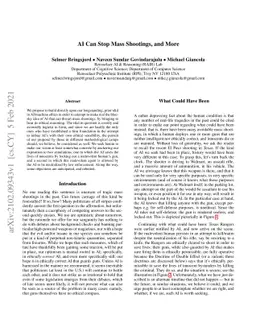 AI Can Stop Mass Shootings, and More