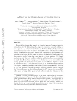 A Study on the Manifestation of Trust in Speech