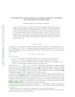Convergence of stochastic gradient descent schemes for
  Lojasiewicz-landscapes