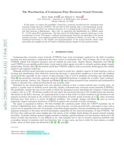 The Wavefunction of Continuous-Time Recurrent Neural Networks