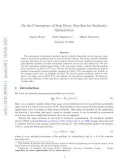 On the Convergence of Step Decay Step-Size for Stochastic Optimization