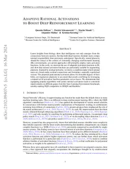 Adaptive Rational Activations to Boost Deep Reinforcement Learning