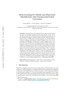 Deep Learning for Suicide and Depression Identification with
  Unsupervised Label Correction