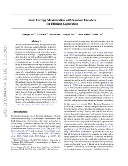 State Entropy Maximization with Random Encoders for Efficient
  Exploration