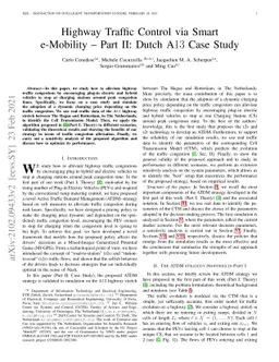 Highway Traffic Control via Smart e-Mobility -- Part II: Dutch A13 Case
  Study