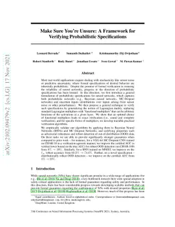 Make Sure You're Unsure: A Framework for Verifying Probabilistic
  Specifications
