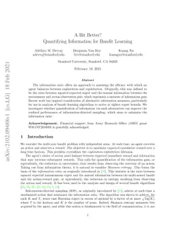 A Bit Better? Quantifying Information for Bandit Learning