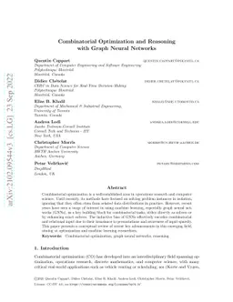 Combinatorial optimization and reasoning with graph neural networks