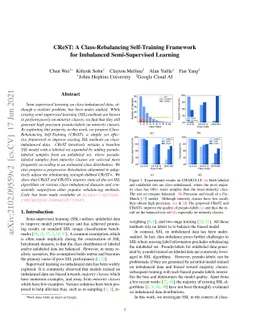 CReST: A Class-Rebalancing Self-Training Framework for Imbalanced
  Semi-Supervised Learning