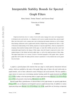 Interpretable Stability Bounds for Spectral Graph Filters