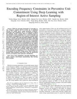 Encoding Frequency Constraints in Preventive Unit Commitment Using Deep
  Learning with Region-of-Interest Active Sampling