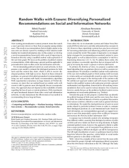 Random Walks with Erasure: Diversifying Personalized Recommendations on
  Social and Information Networks