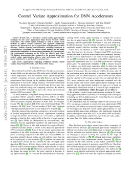 Control Variate Approximation for DNN Accelerators