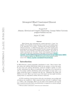 Attempted Blind Constrained Descent Experiments