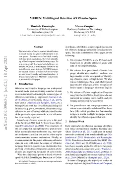 MUDES: Multilingual Detection of Offensive Spans