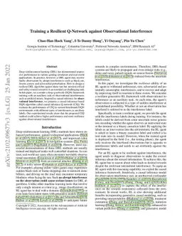 Training a Resilient Q-Network against Observational Interference