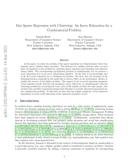 Fair Sparse Regression with Clustering: An Invex Relaxation for a
  Combinatorial Problem