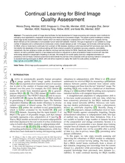Continual Learning for Blind Image Quality Assessment