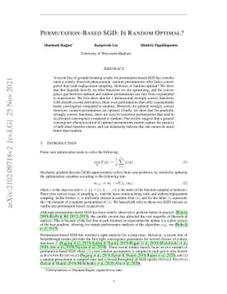 Permutation-Based SGD: Is Random Optimal?