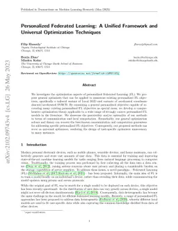 Personalized Federated Learning: A Unified Framework and Universal
  Optimization Techniques