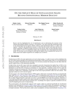 On the Implicit Bias of Initialization Shape: Beyond Infinitesimal
  Mirror Descent