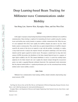 Deep Learning-based Beam Tracking for Millimeter-wave Communications
  under Mobility