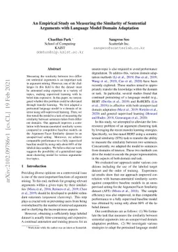 An Empirical Study on Measuring the Similarity of Sentential Arguments
  with Language Model Domain Adaptation