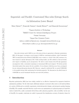 Sequential- and Parallel- Constrained Max-value Entropy Search via
  Information Lower Bound
