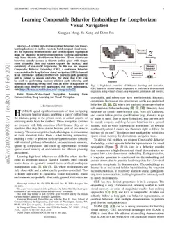 Learning Composable Behavior Embeddings for Long-horizon Visual
  Navigation