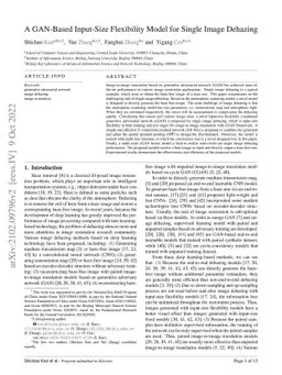 A GAN-Based Input-Size Flexibility Model for Single Image Dehazing