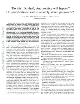 "Do this! Do that!, And nothing will happen" Do specifications lead to
  securely stored passwords?