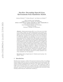 Sim-Env: Decoupling OpenAI Gym Environments from Simulation Models