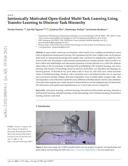 Intrinsically Motivated Open-Ended Multi-Task Learning Using Transfer
  Learning to Discover Task Hierarchy