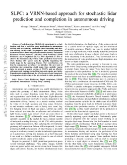 SLPC: a VRNN-based approach for stochastic lidar prediction and
  completion in autonomous driving