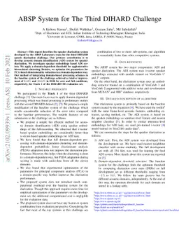 ABSP System for The Third DIHARD Challenge