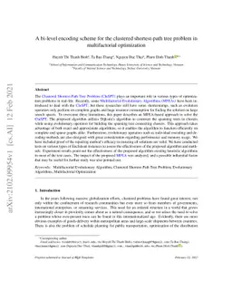 A bi-level encoding scheme for the clustered shortest-path tree problem
  in multifactorial optimization