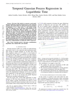Temporal Gaussian Process Regression in Logarithmic Time
