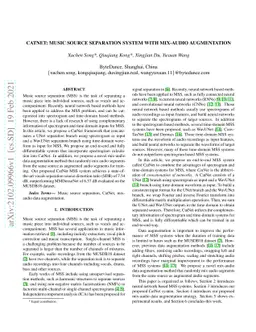 CatNet: music source separation system with mix-audio augmentation