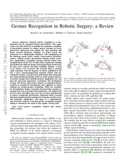 Gesture Recognition in Robotic Surgery: a Review