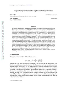 Sequential prediction under log-loss and misspecification